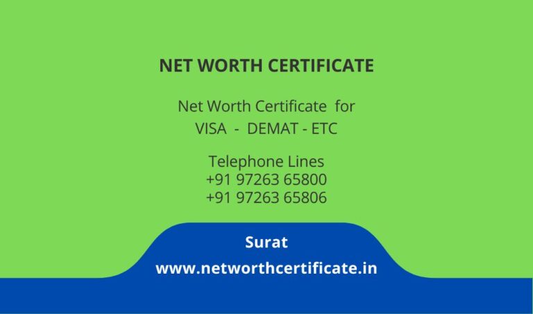 Net Worth Certificate Service in Arunachal Pradesh - CA Net Worth